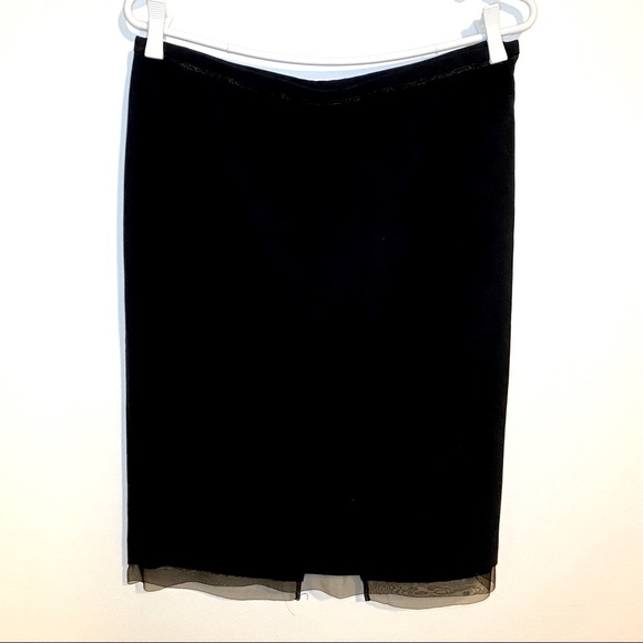 The Limited Dresses & Skirts - The Limited Black Pencil Skirt with Lace Trim